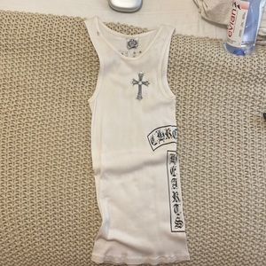 Vintage chrome hearts rhinestone tank top